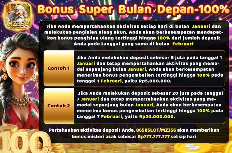Bonus Super Bulan Depan - 100%
